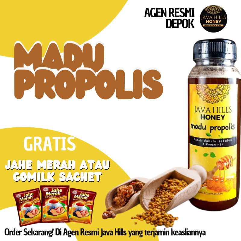 

FREE JAHE MERAH MADU PROPOLIS 320GR Java Hills Honey mumtaz java herba Garansi Pecah Ganti Yang baru