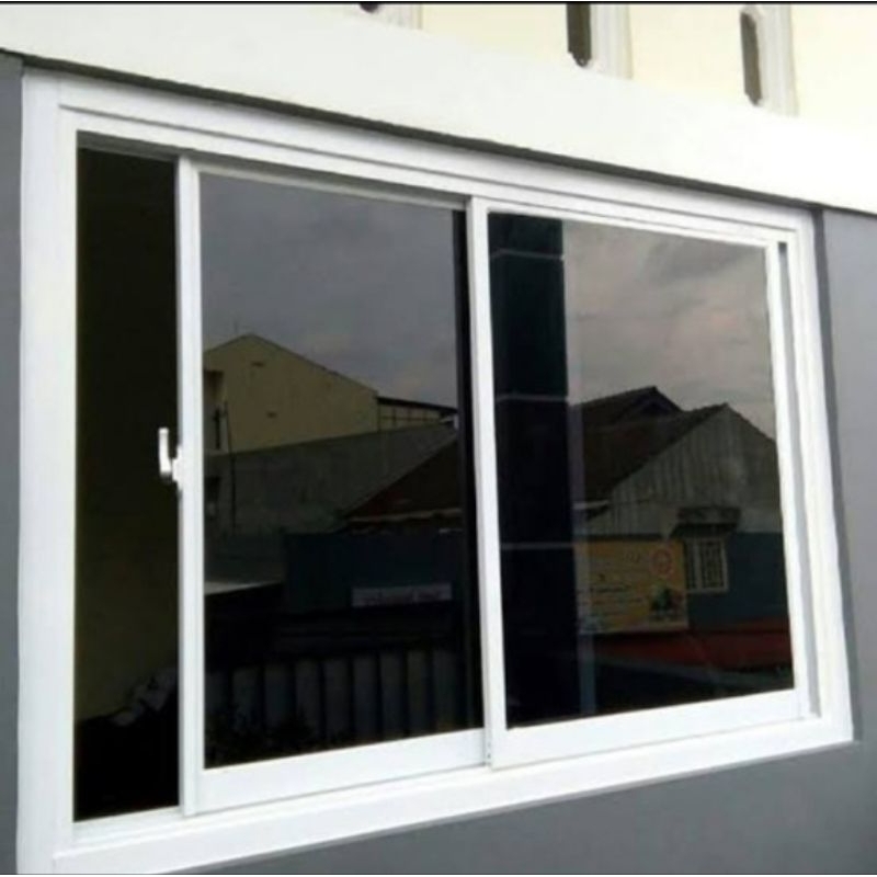 jendela alumunium sliding free packing kayu