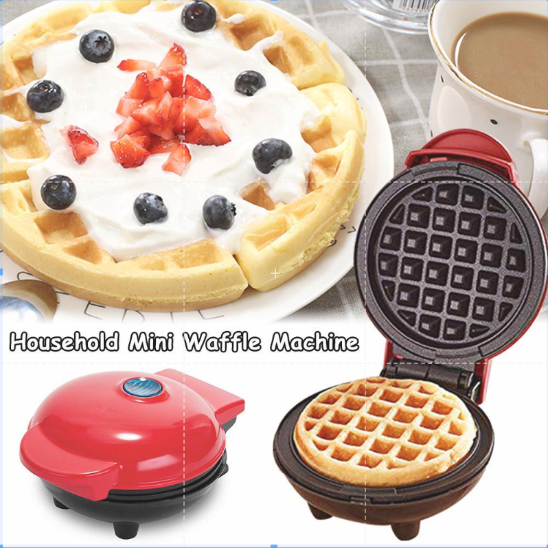 Cetakan Waffle Elektrik Mini Maker Waffle Electric Mesin Pembuat Waffle Cetakan Wafel Mini 350 W