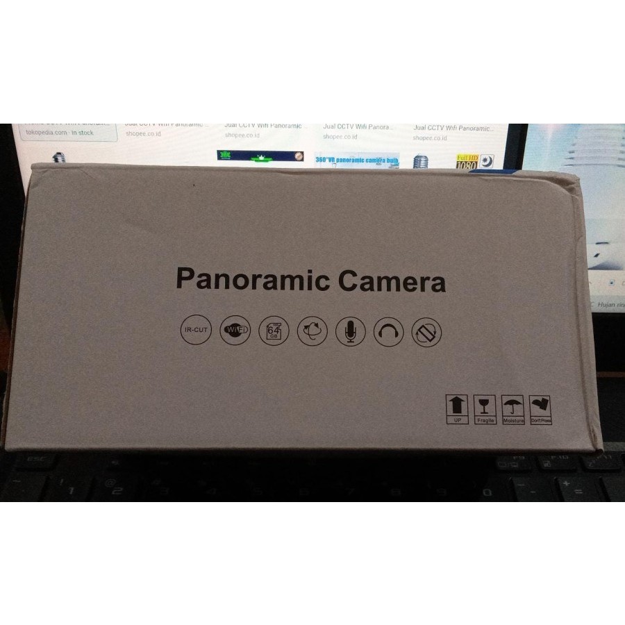 CCTV Wifi Panoramic 360 derajat 1080P Lampu IP Kamera CCTV 3D VR V200