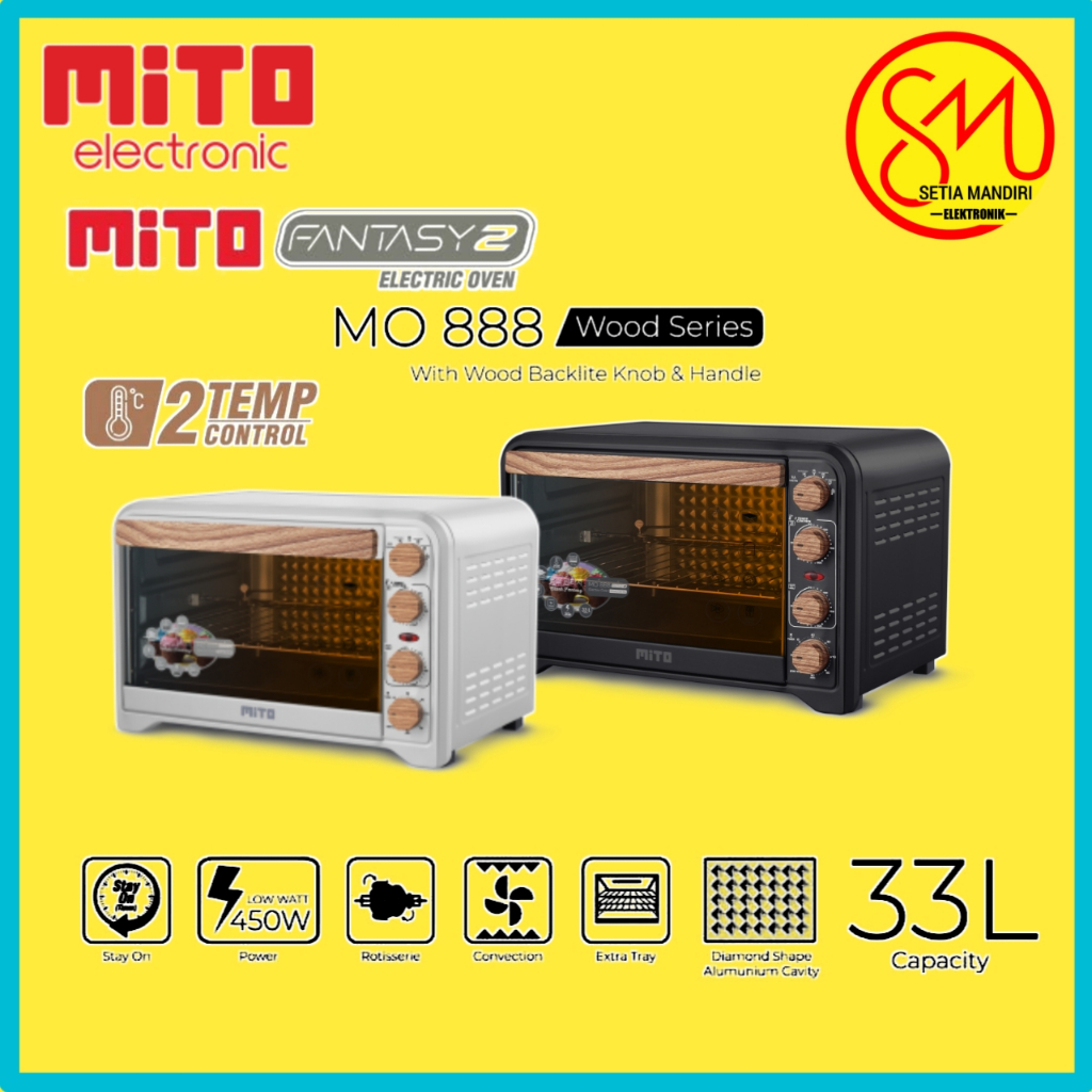 Mito Fantasy 2 MO 888 Oven 33 Liter Pemanggang Elektrik Low Watt MO888 Silver