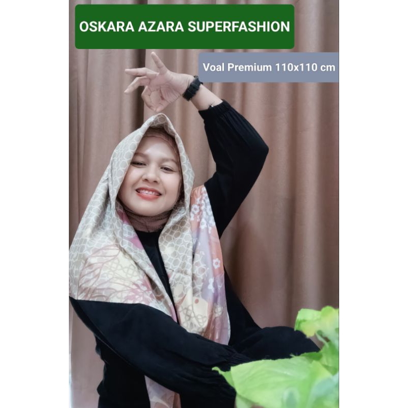 Hijab Segi Empat Voal Oskara Motif kode terbaru dari Azara Superfashion
