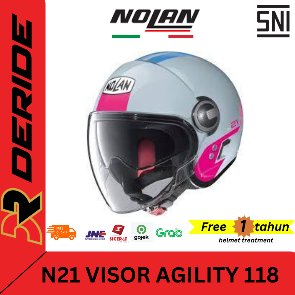 HELM NOLAN N21 VISOR AGILITY 118 HELM HALF FACE SNI