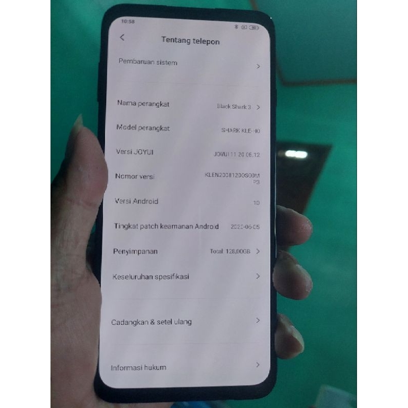 mesin Black shark 3 minus LCd dan speker bawah mati