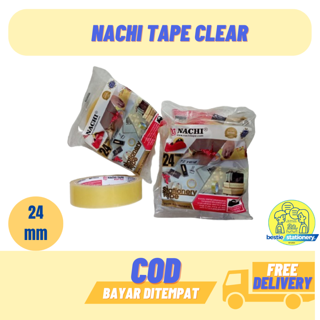 

ISOLASI BENING TRANSPARAN NACHI TAPE BESAR KECIL 24mm 12mm