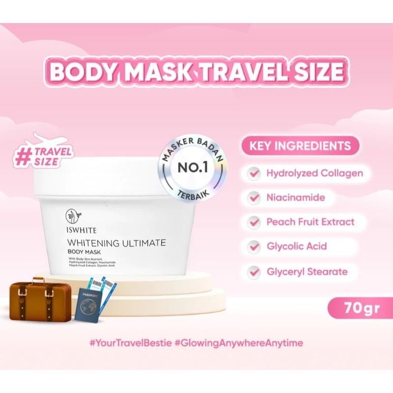 ISWHITE Whitening Ultimate Body MaskISWHITE Body Mask Travel Size 70gr
