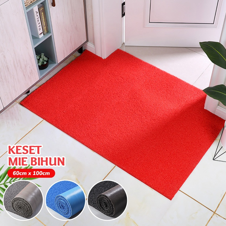 TERBARU Keset Kaki Bihun Polos Tebal & Anti Slip 60x100cm Besar Karpet Mie PVC Lembut Keset Lantai R