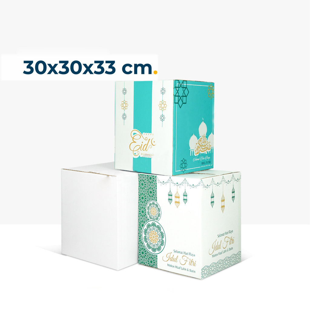 

Box Lebaran Uk 30 x 30 x 33 cm Dus Bingkisan Parsel Hampers Idul Fitri Kardus Kotak Packaging Sembako