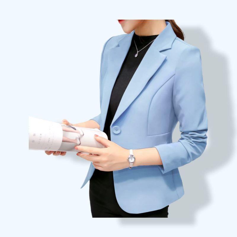 Jas Wanita Warna Biru Langit Blazer Casual Blazer Wanita Slimfit