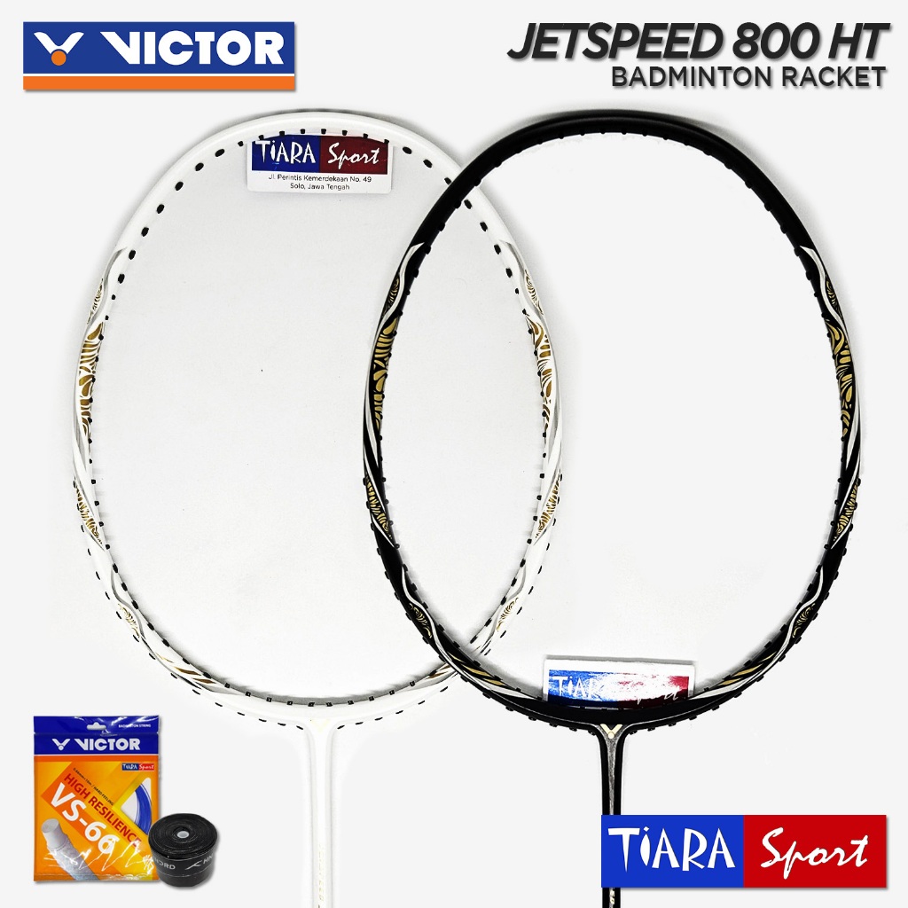 Raket VICTOR Jetspeed 800 HT - Hitam / Putih - 4U Badminton Racket JS