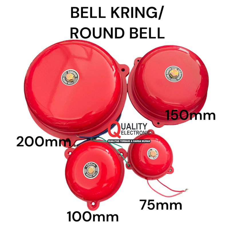 BELL KRING / ALARM / BELL LISTRIK / BELL SEKOLAH / BELL PABRIK 75mm 100mm 150mm 200mm merk BOSSECOM