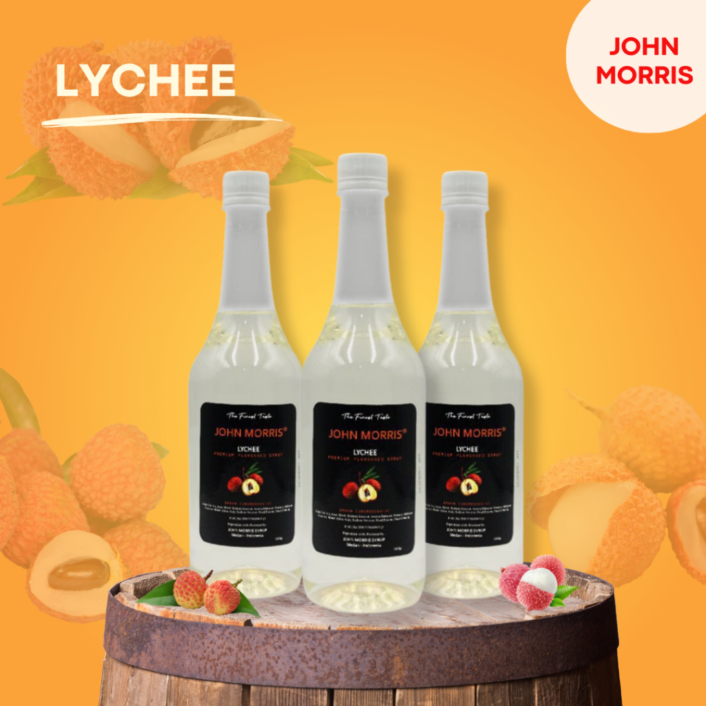 

JOHN MORRIS Premium Flavoured Syrup Lychee 1000 ml / Sirup Rasa buah Leci 1 Liter / Lyche Flavour 1 L / Sirop perasa Lychi untuk campuran minuman