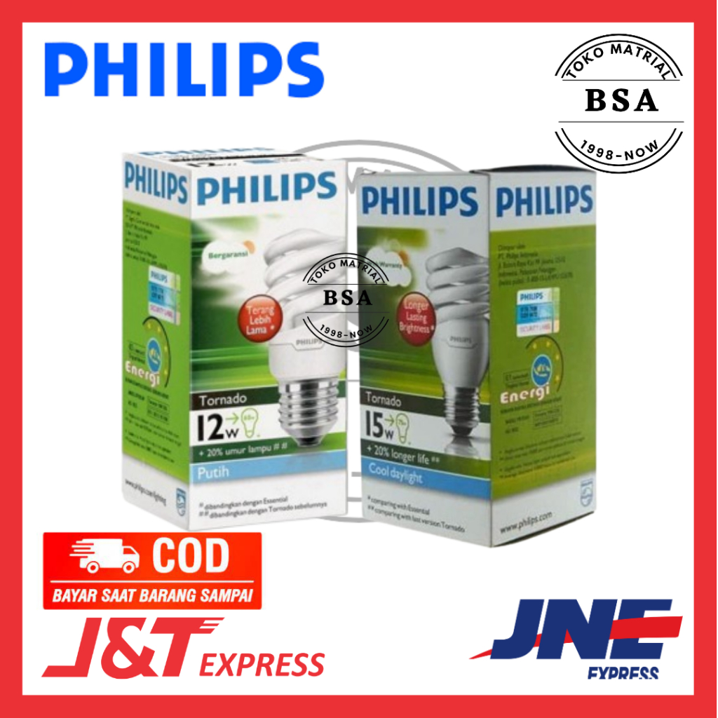 LAMPU PHILIPS TORNADO 12 W 15 W
