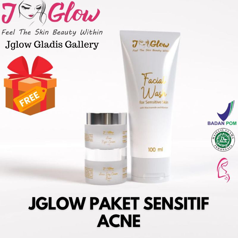JGLOW SKINCARE PAKET SENSITIF | Sensitif acne skincare