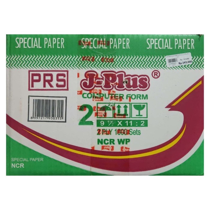 

TBMO CONTINUOUS FORM 9,5X11: 2 / FULL J-PLUS 2 PLY 1000 SETS