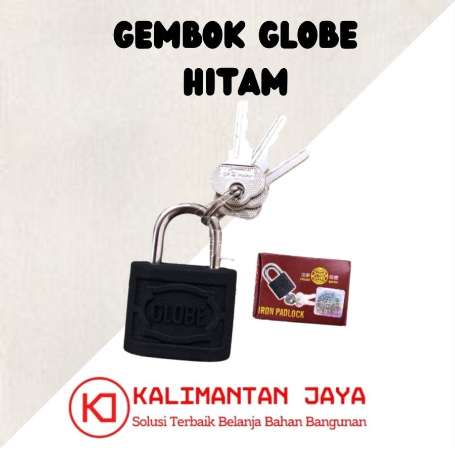 GEMBOK GLOBE HITAM / GEMBOK PAGAR MOTOR KOPER