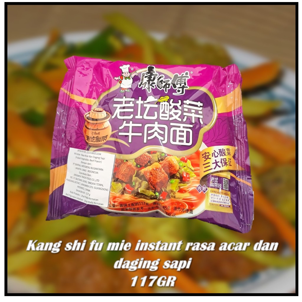 

Kang shi fu mie instant rasa acar dan daging sapi 117GR
