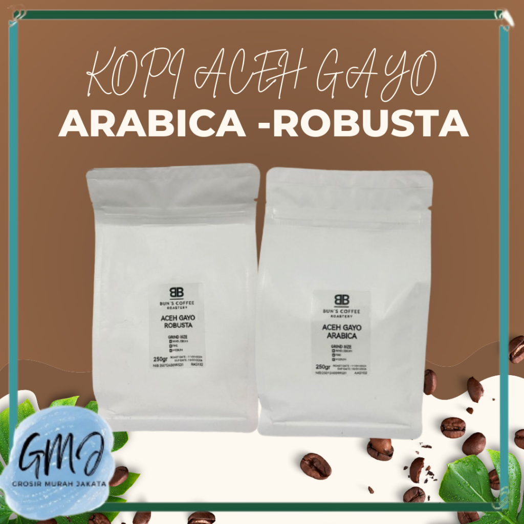 

Kopi Bubuk Gayo Aceh Biji Kopi Arabica Coffee Beans Single Origin Grade GMJ