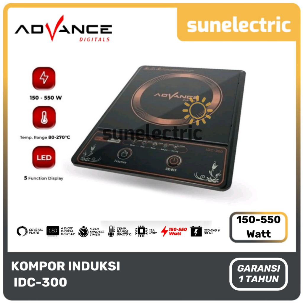 Advance Kompor Induksi / Kompor Listrik IDC -300 // Kompor Induksi - Hitam