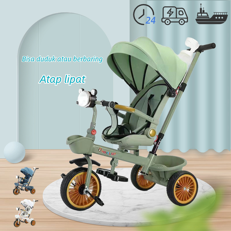 Sepeda roda tiga anak 1 tahun sepeda roda 3 bayi  tricycle  anak sepeda anak roda 3 stroller