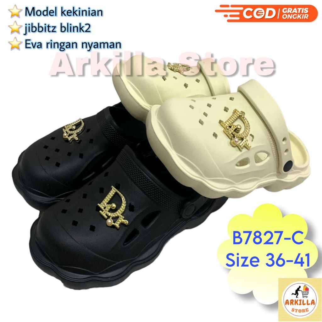 Sandal Slop Fuji Jelly Jibbits Dior Glamour Elegan Kekinian Wanita Perempuan Dewasa Simpel Casual Hi