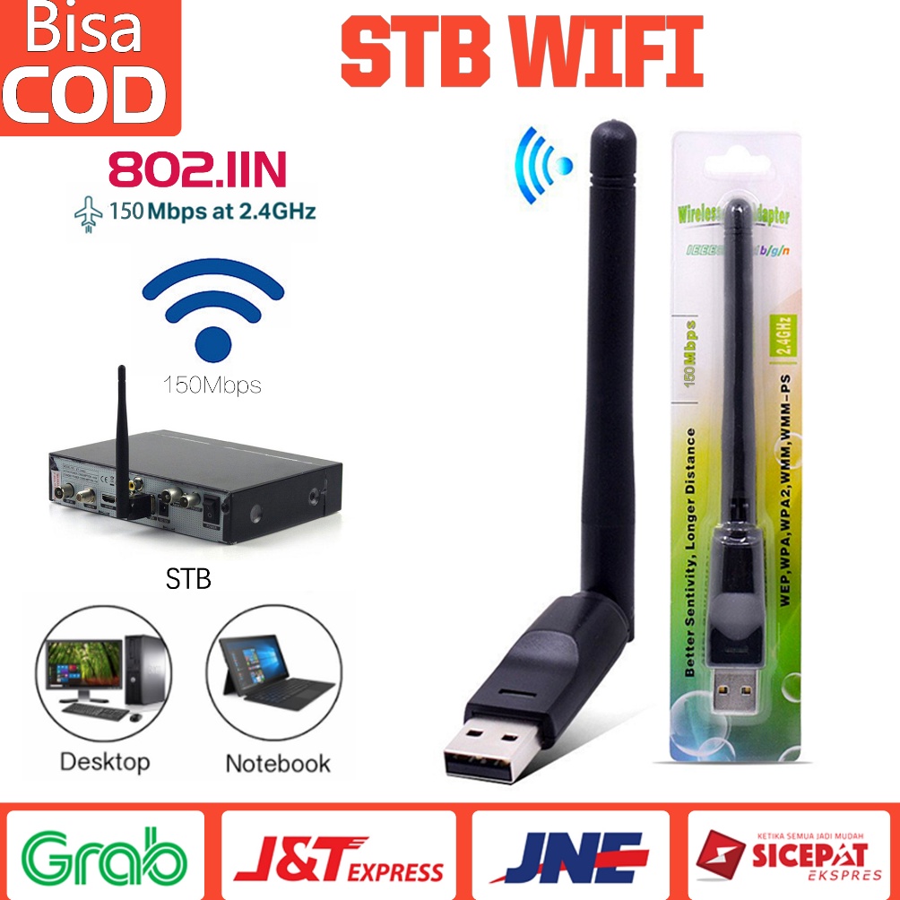 USB Wifi Adapter 15 Mbps  ANTENA Wireless Portable 2 mt761 Laptop dan PC computer STB Set Top Box y 