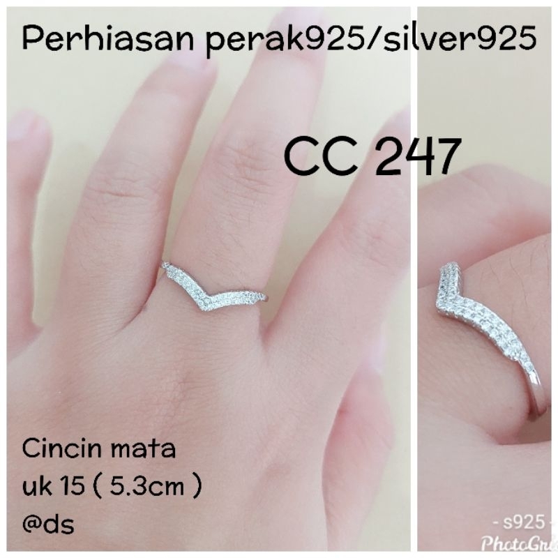 CINCIN AUREL PERAK 925 LAPIS EMAS PUTIH CC 247