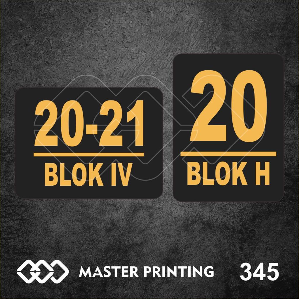 

345 - Stiker Nomor Rumah, Sticker Vinyl, Cutting, Premium, Tahan Air, Termurah, dan Bisa Custom