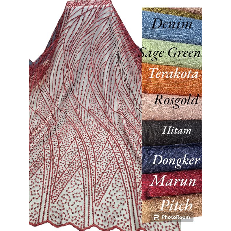 Kain Tile Bordir Salur salur, Kain Terbaru, Kain Kebaya dan gamis