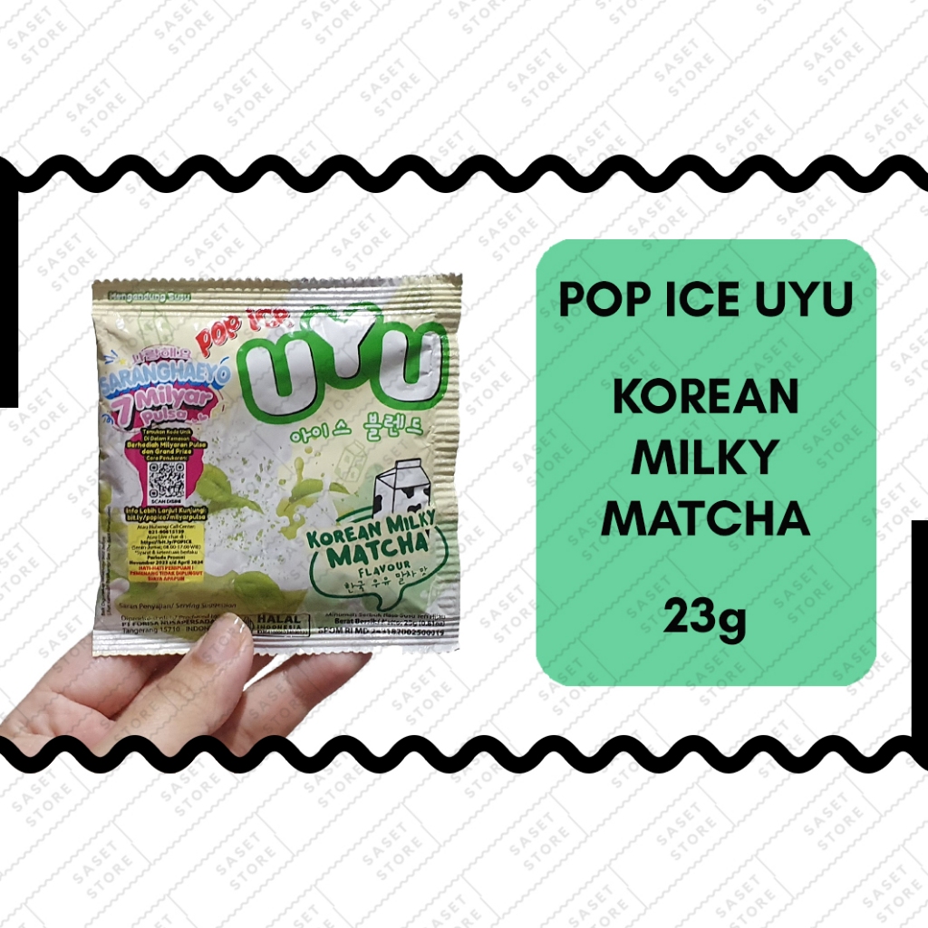 

Pop Ice Uyu Matcha Korean Milky 25g Sachet Minuman Serbuk Susu Green Tea