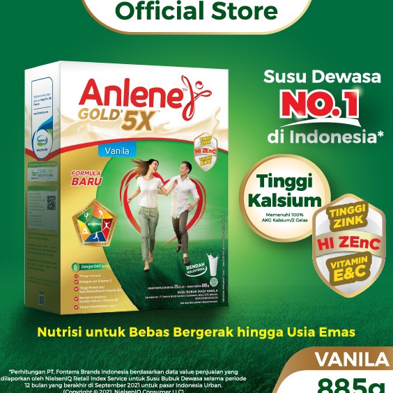 

Sale Anlene Gold 5X Susu Bubuk Dewasa Vanila 885g Nutrisi Tinggi Kalsium Untuk Tulang Sendi dan Otot