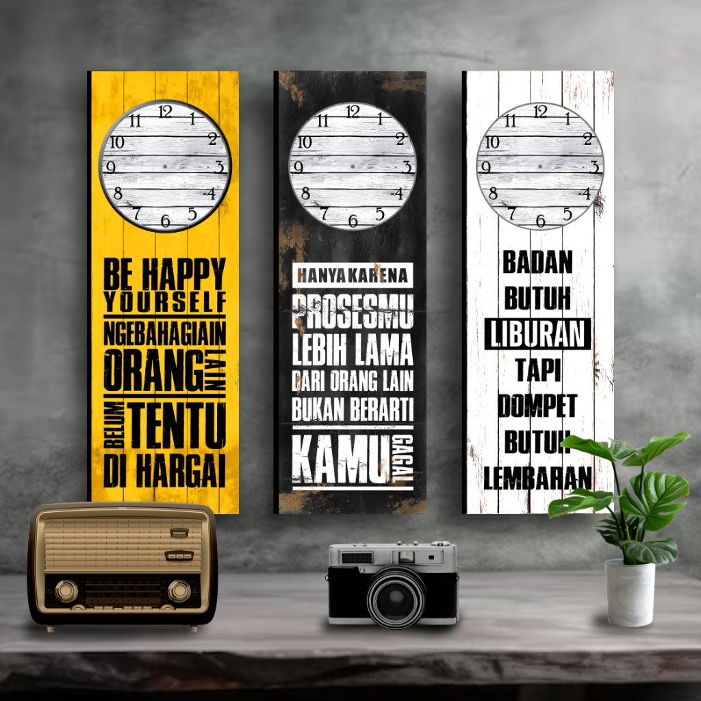 Jam Dinding Quotes Motivasi Hiasan Dinding