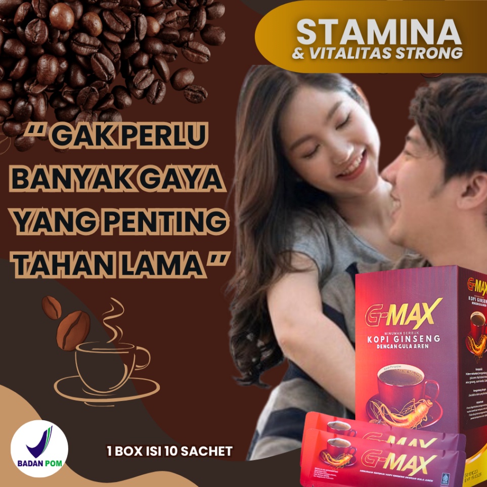 

RealPict KOPI STAMINA PRIA DEWASA TAHAN LAMA ORIGINAL BPOM GMAX KOPI EXTRA GINGSENG 1 SACHET DARI ALAMI BERKUALITAS