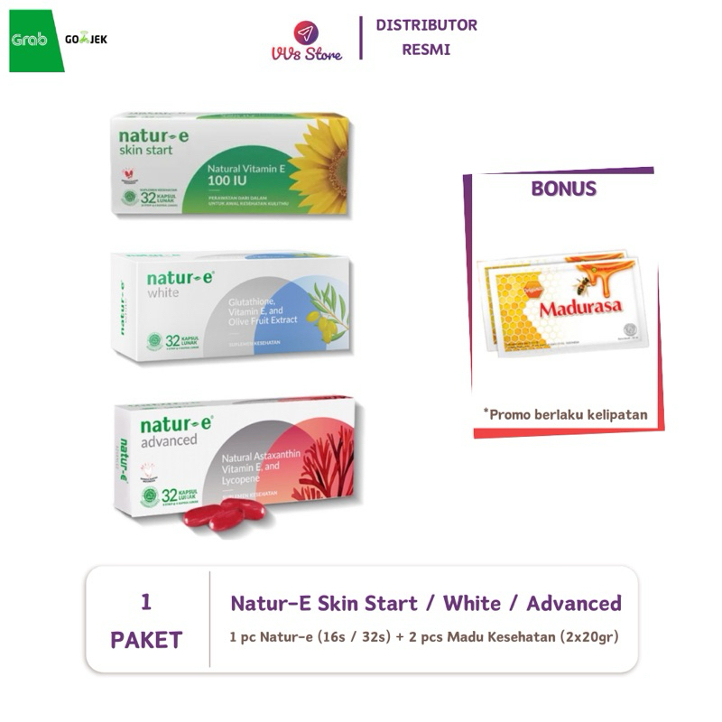 <<FREE MADU>> Natur E / Nature E / Natur-E Suplemen Vitamin E / Vit E Kecantikan Kulit 100IU Skin St
