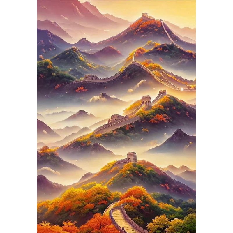 Poster Cetak, PEMANDANGAN TEMBOK CHINA, Ukuran JUMBO, 70x100cm DAN 100x150cm/Hiasan Dinding/Lukisan 