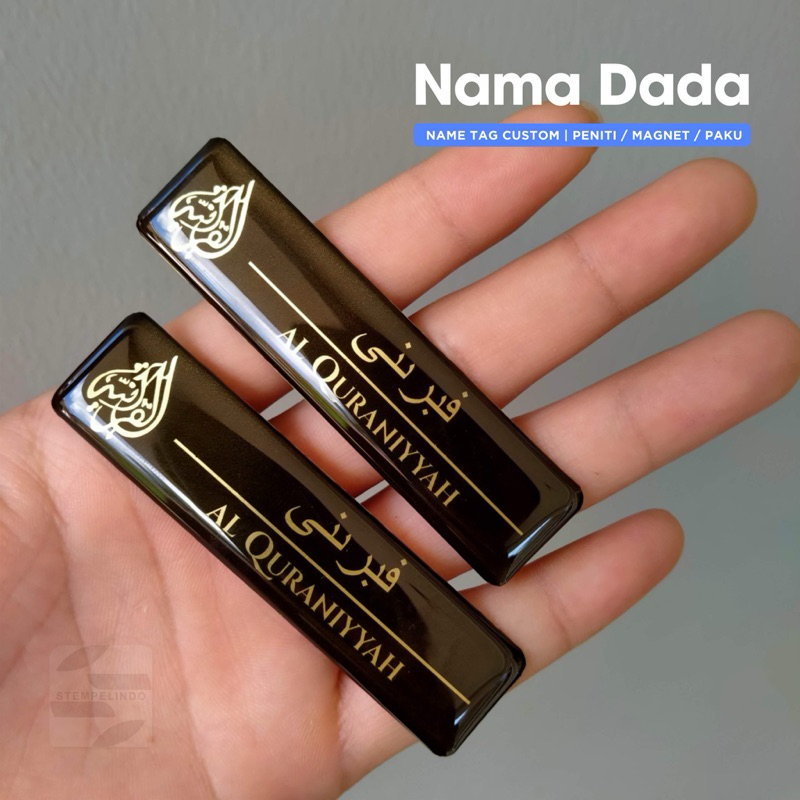 Nama Dada Name Tag Kuningan Stainless Akrilik Oval  Magnet Peniti, Dokter  Perawat Bidan Guru Siswa
