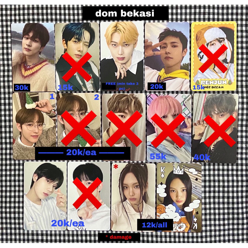 PHOTOCARD ENHYPEN NCT DREAM NEWJEANS HYEIN GET UP SEASON GREETINGS RENJUN JENO TRADING CARD TC GLITC