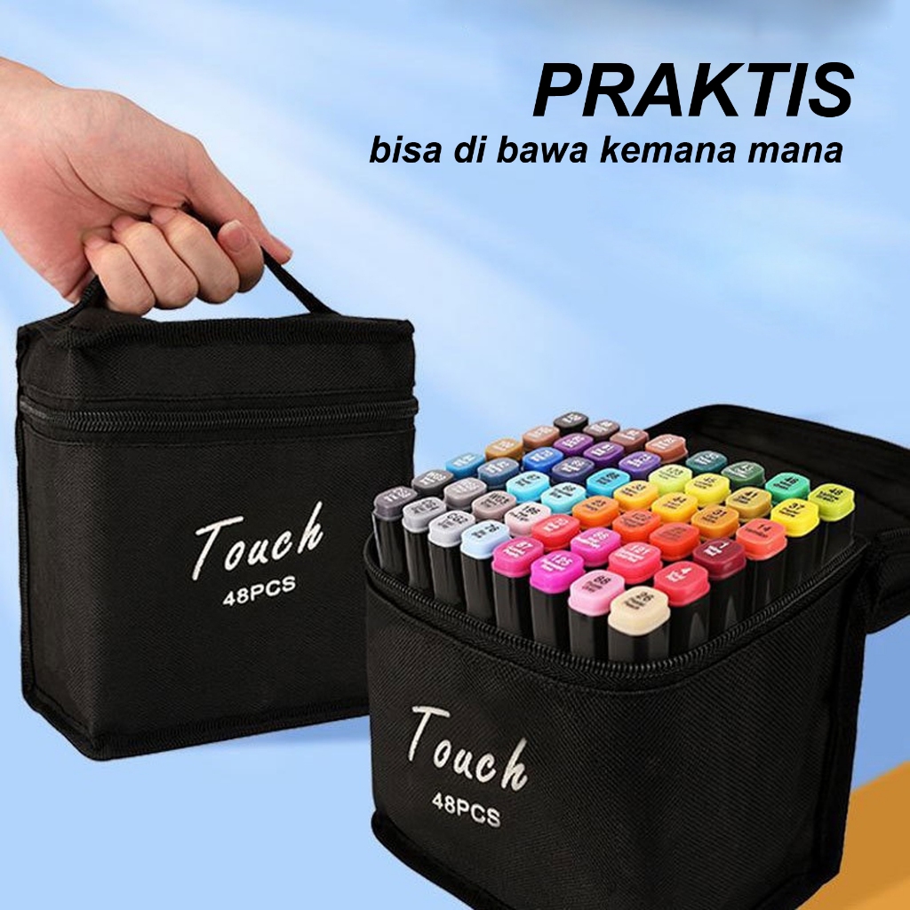 

Color Marker With Bag Touch new Marker Spidol 12/24/48/80 Colors - SM2001