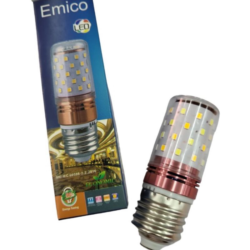 Lampu LED Candle Emico led jagung 12watt 3 Warna white warm white kuning/Warm white Biru (merk Rando