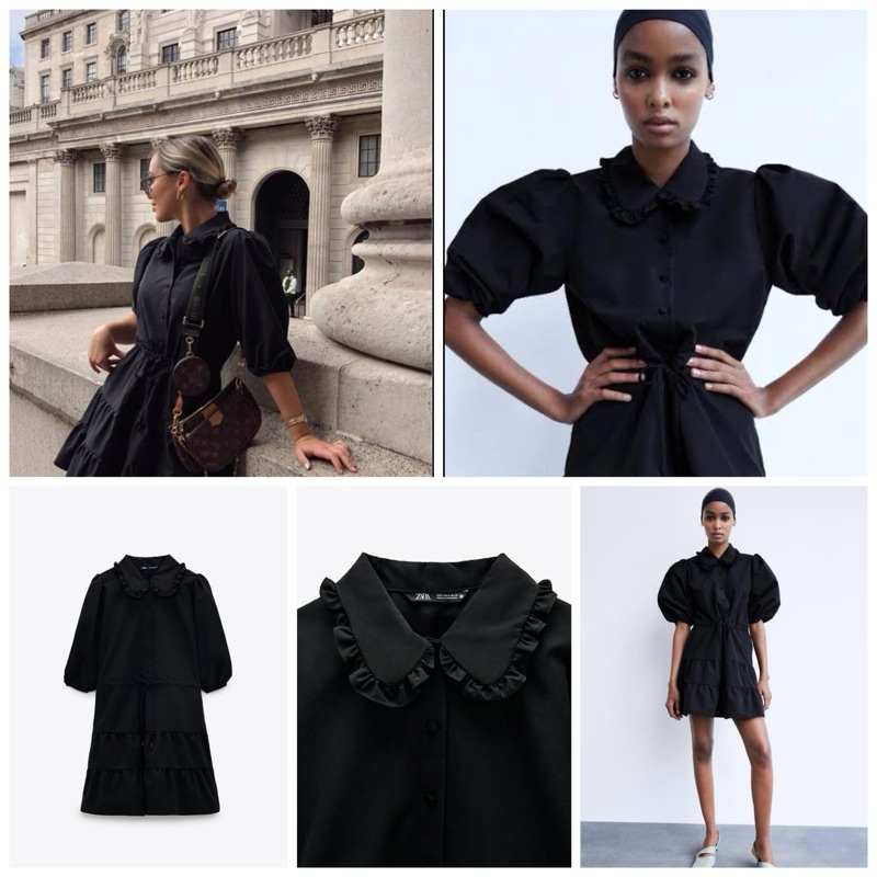 Zara collar poplin mini dress New with tag ori store