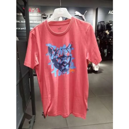 KAOS PRIA PUMA Graphic Cat Tee Astro Red 681715 49