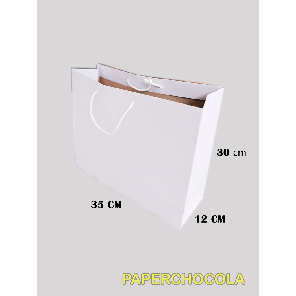 

Paper bag PUTIH 35x12x30 (PxLxT) paperbag Kraft Shopping bag polos