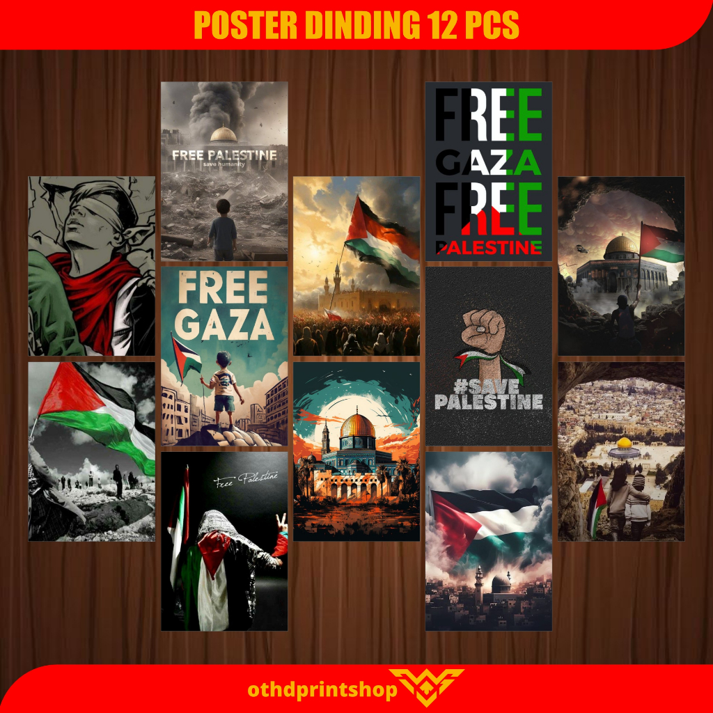 Poster Dinding Tema PALESTINA 12 pcs Poster Aesthetic Poster Dinding Kamar Cewek Cowok I othdart