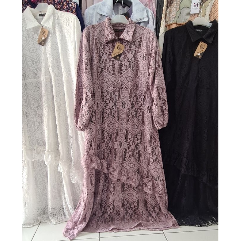 Gamis full brukat Zhafira#brukat by Alila hijab cloth/gamis alila/gamis brukat alila/alila hijab