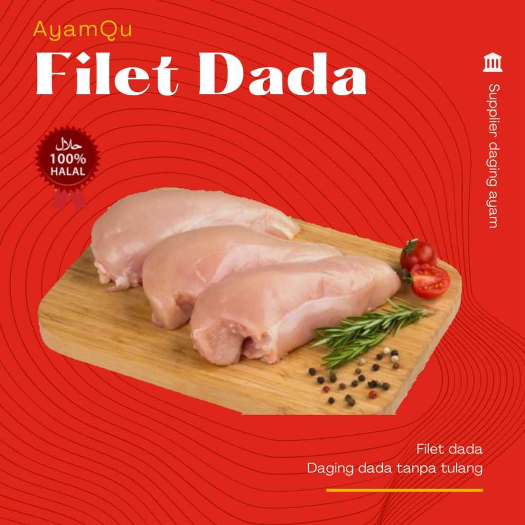 

Dada ayam Filet boneless tanpa kulit