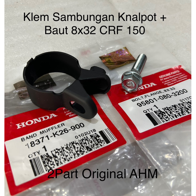 Klem Sambungan Knalpot + Baut 8x32 CRF150 Ori AHM 18371 K26 900