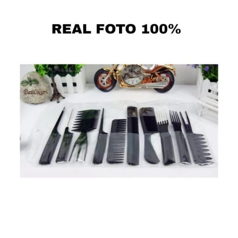 SISIR RAMBUT WANITA PRIA 1 SET ISI 10 ANEKA FUNGSI RIAS. WARNA HITAM