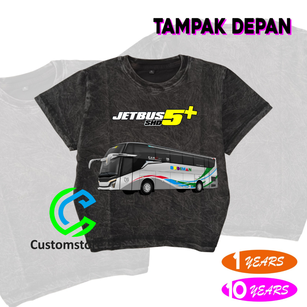 WASHED Baju Anak Kaos Anak Bus Mania BUDIMAN JB5 Terbaru Free Nama