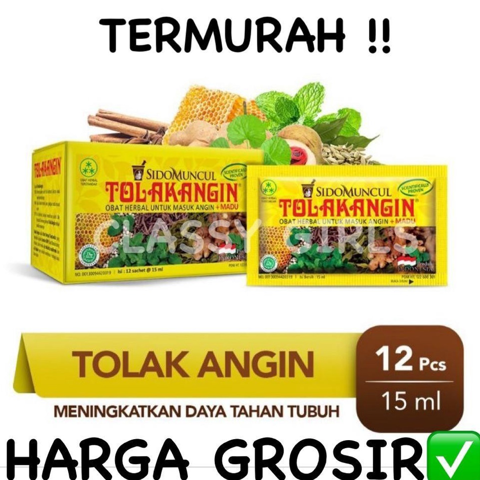 

Cuma hari ini Tolak Angin Cair Sido Muncul isi 12 Sachet