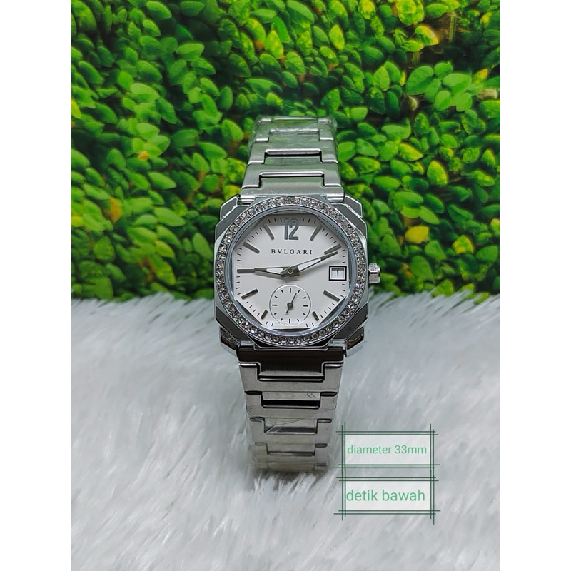 jam tangan wanita fashion NEW Bvlgari diamond rantai Chrono detik tanggal aktif DM3.3cm